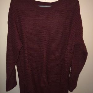 Maroon High to Low Sweater